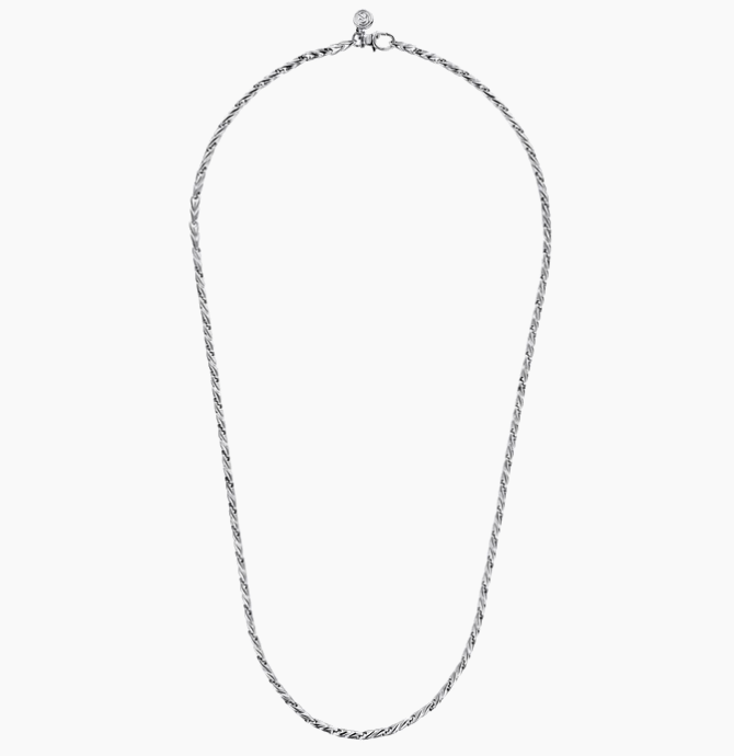 925 Sterling Silver Hollow Men's Link Chain Necklace | Gabriel & Co. Silver | Luby 