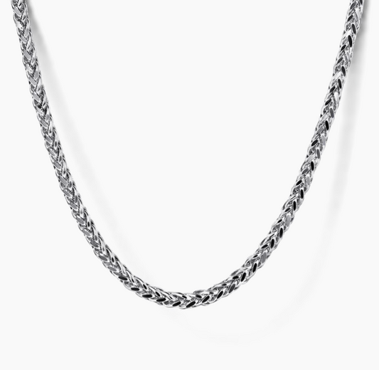 925 Sterling Silver Solid Men's Wheat Chain Necklace | Gabriel & Co. Silver | Luby 