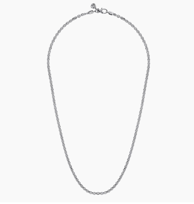 925 Sterling Silver Solid Men's Link Chain Necklace | Gabriel & Co. Silver | Luby 