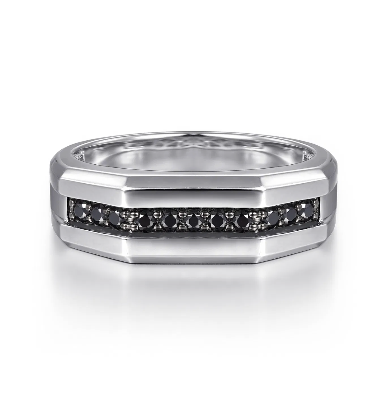 Gabriel & Co. 925 Sterling Silver and Black Spinel Men's Band | Gabriel & Co. Silver | Luby 