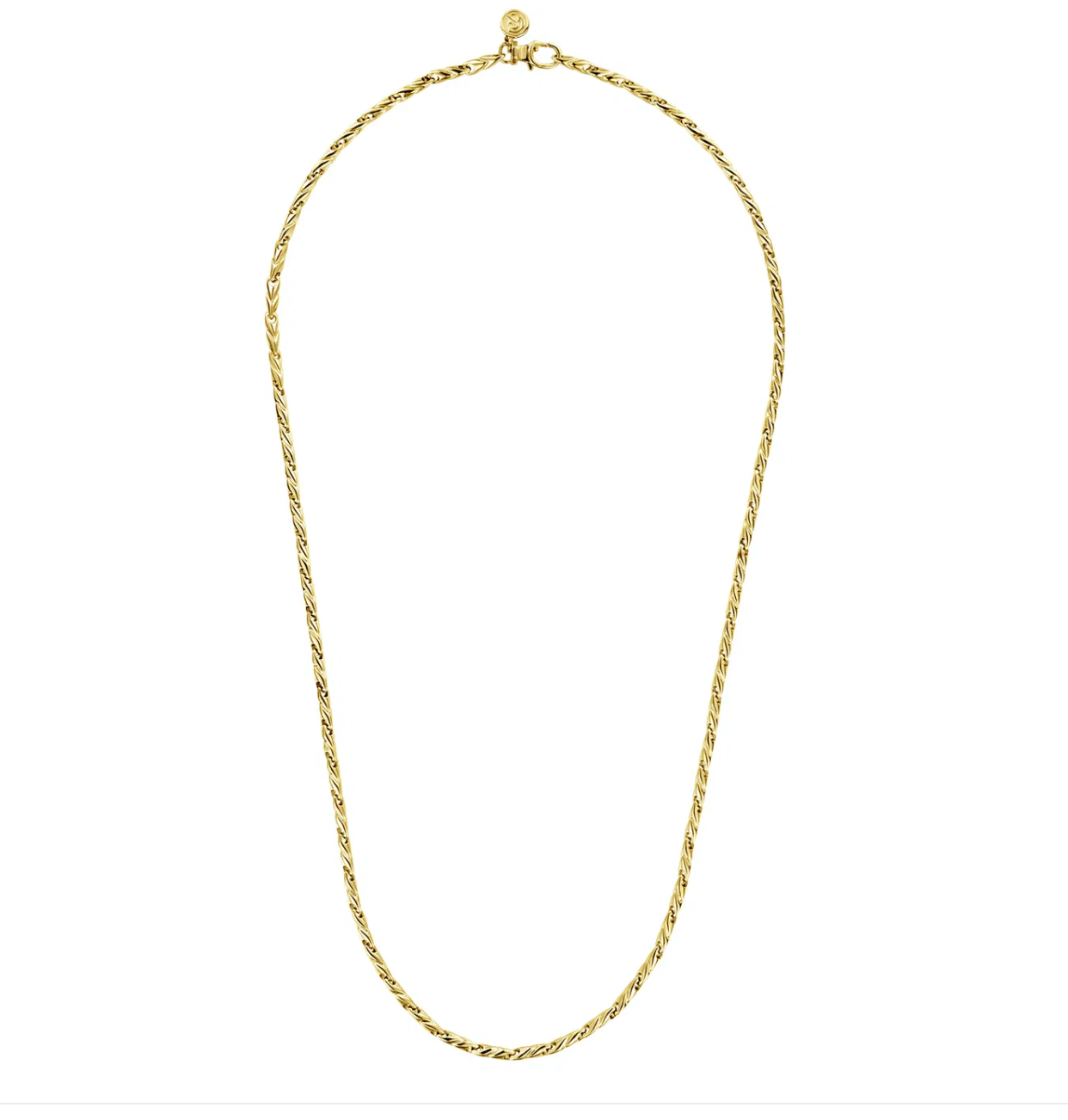 22 Inch 14K Yellow Gold Hollow Men's Link Chain Necklace | Gabriel & Co. Men's | Luby 