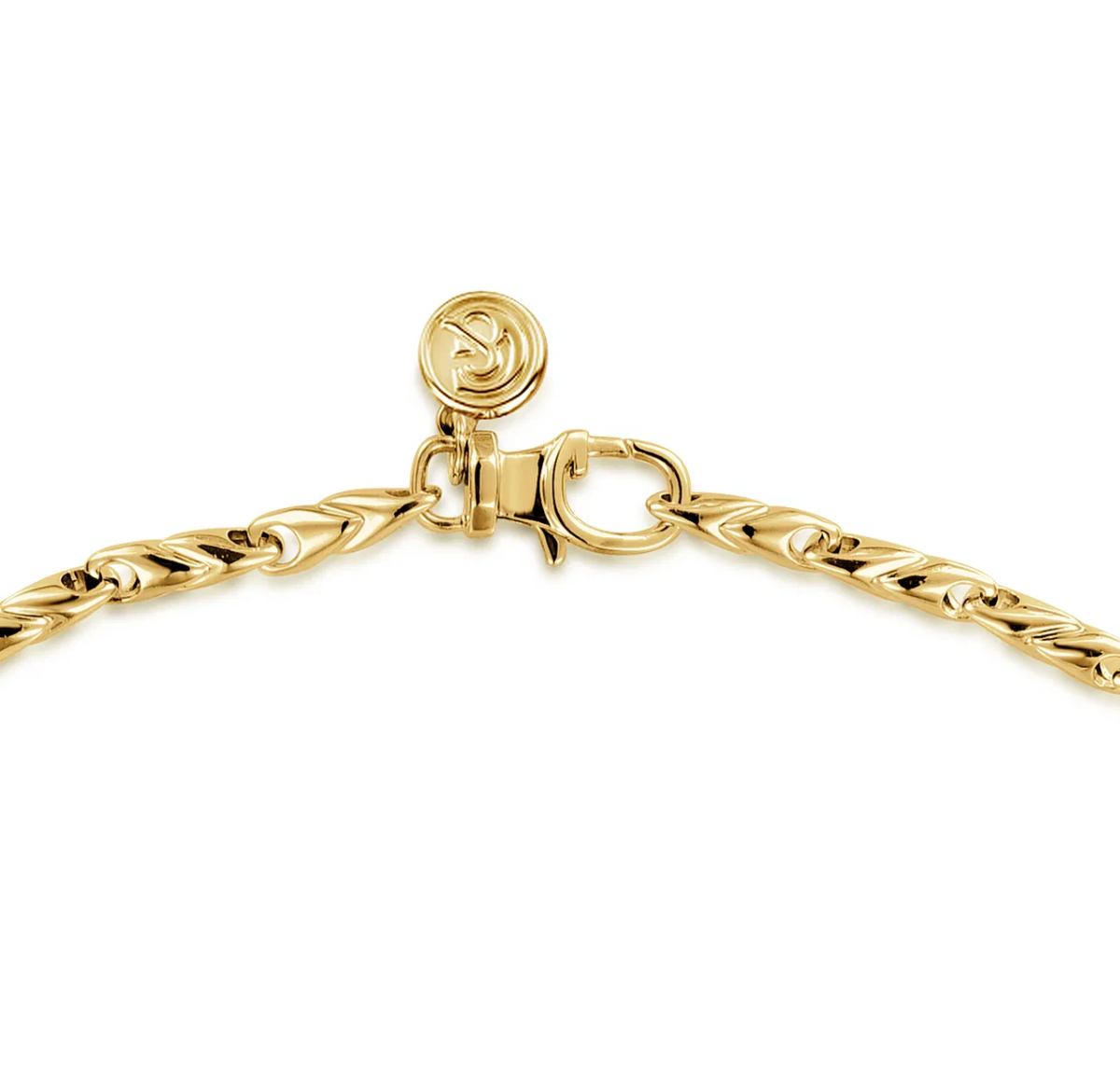 22 Inch 14K Yellow Gold Hollow Men's Link Chain Necklace | Gabriel & Co. Men's | Luby 