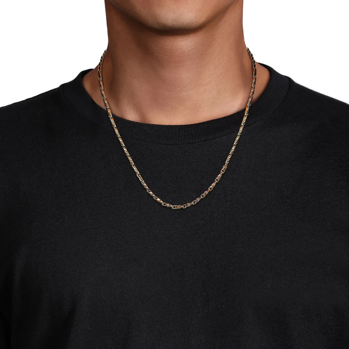 22 Inch 14K Yellow Gold Hollow Men's Link Chain Necklace | Gabriel & Co. Men's | Luby 