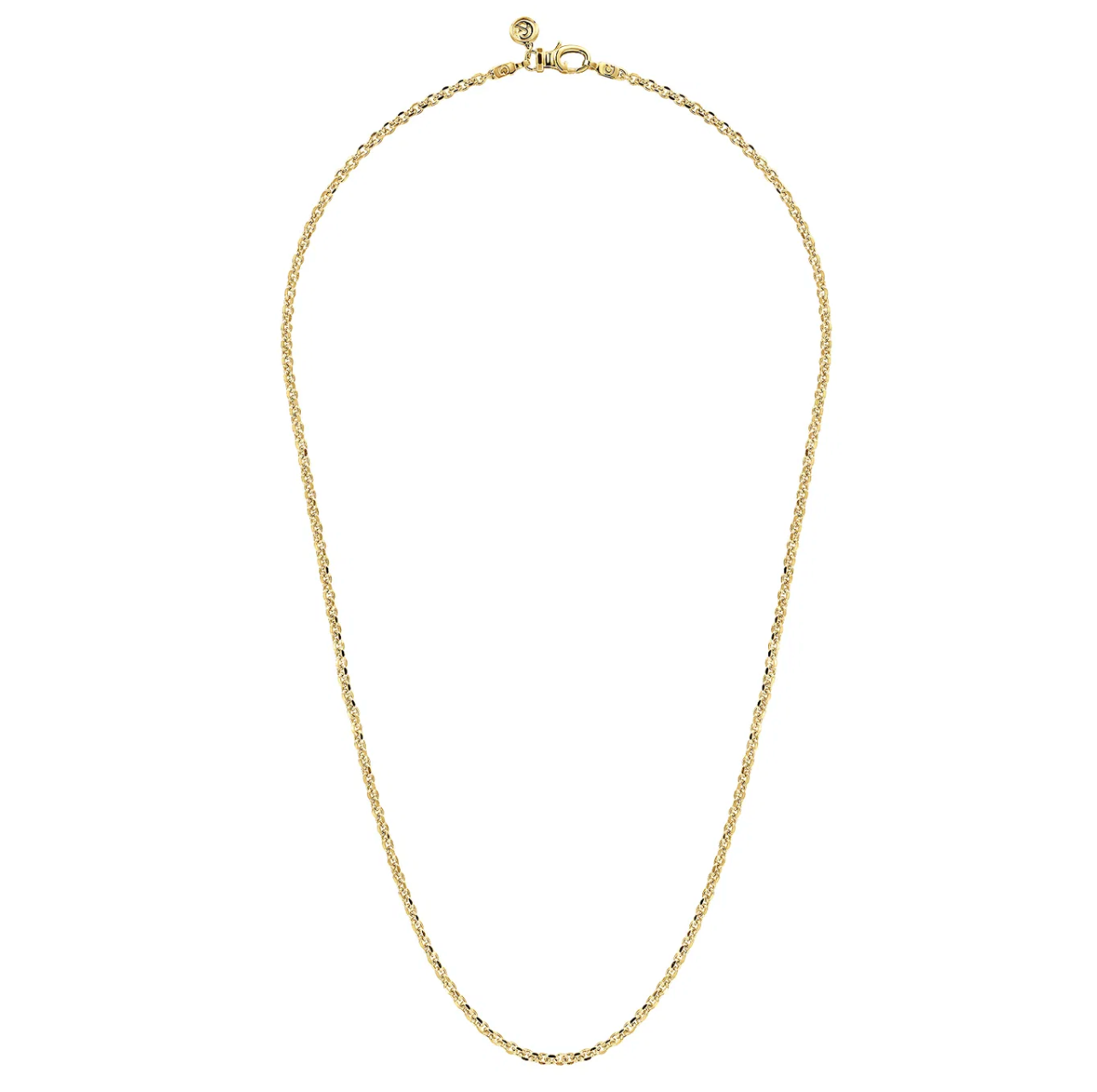 22 Inch 14K Yellow Gold Hollow Men's Link Chain Necklace | Gabriel & Co. Men's | Luby 