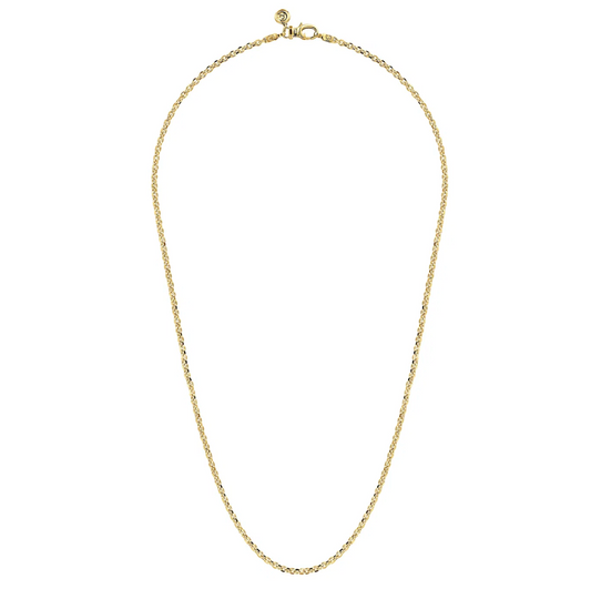 22 Inch 14K Yellow Gold Hollow Men's Link Chain Necklace | Gabriel & Co. Men's | Luby 