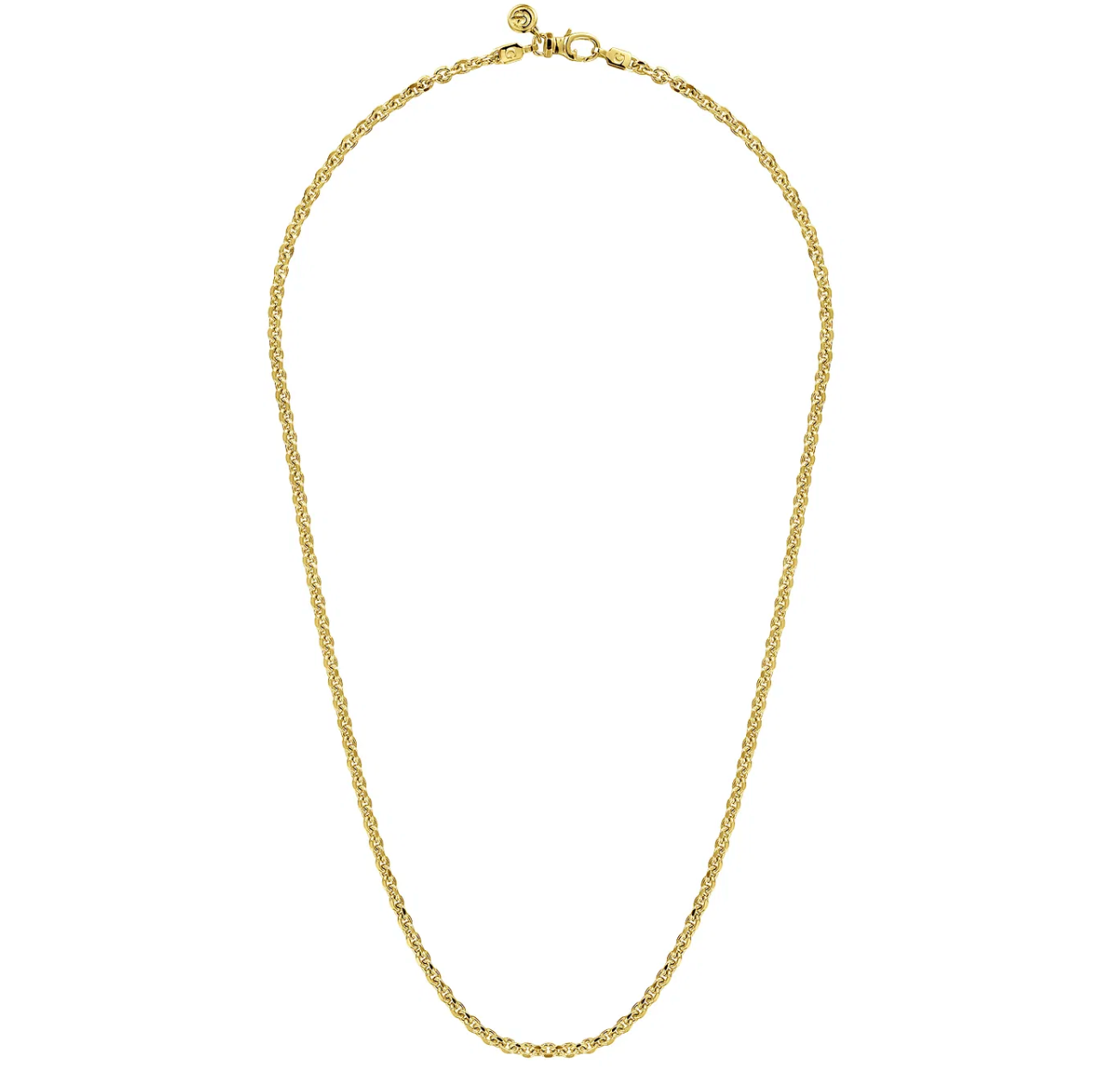 22 Inch 14K Yellow Gold Hollow Men's Link Chain Necklace | Gabriel & Co. Men's | Luby 