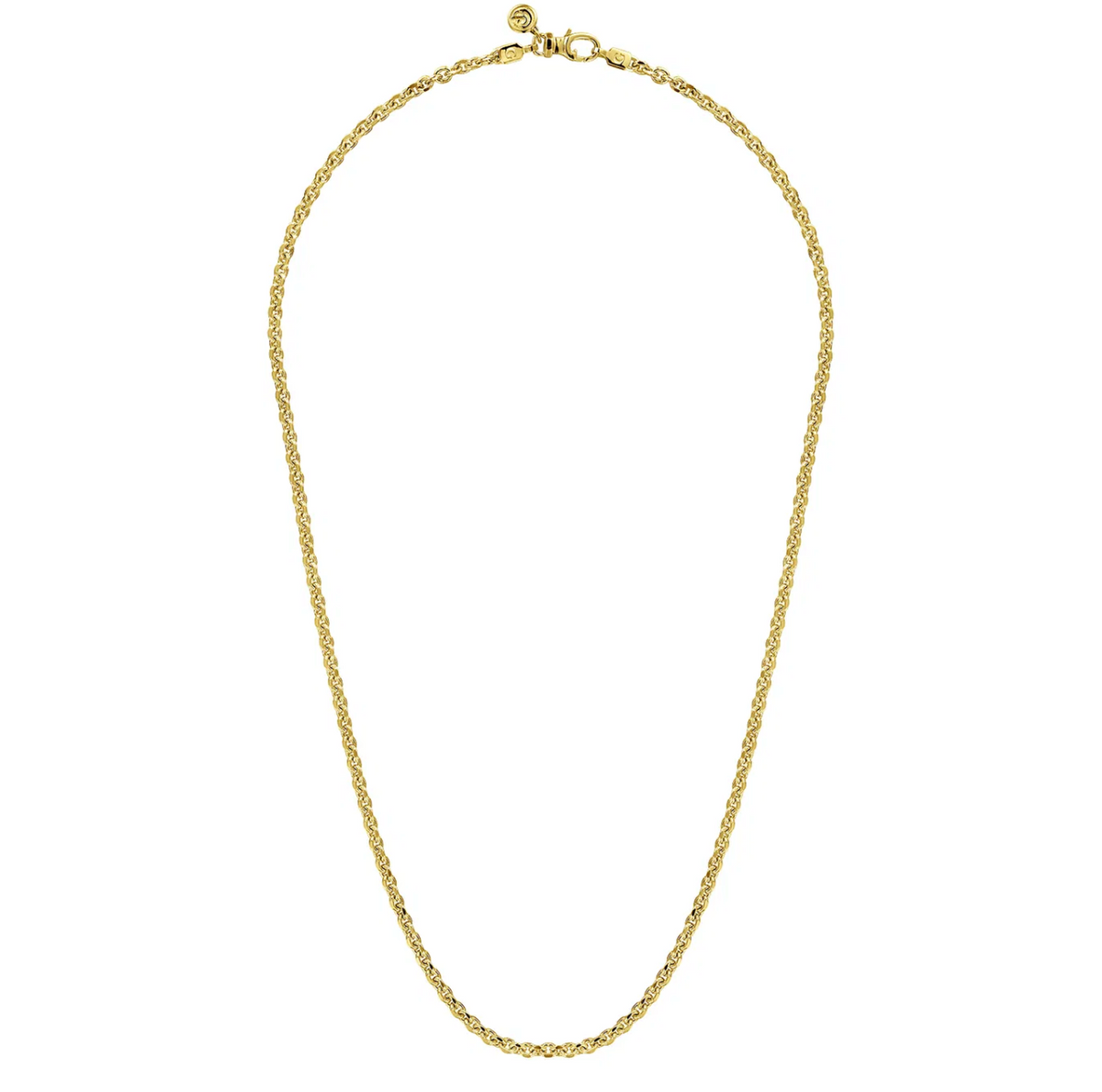 22 Inch 14K Yellow Gold Hollow Men's Link Chain Necklace | Gabriel & Co. Men's | Luby 