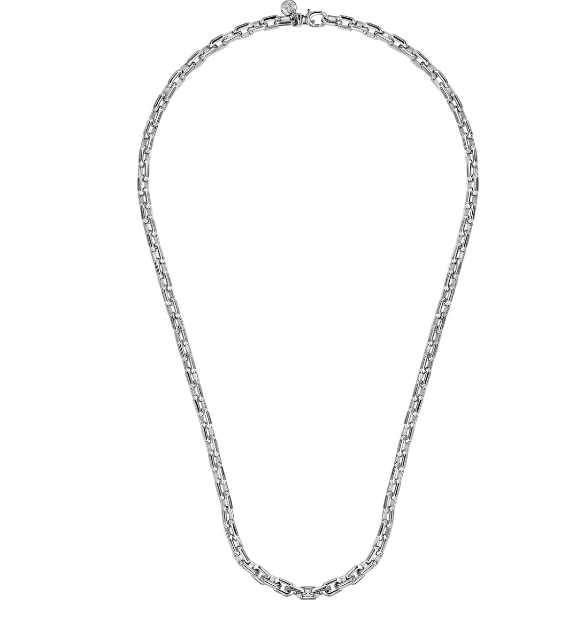22 Inch 925 Sterling Silver Solid Faceted Men's Link Chain Necklace | Gabriel & Co. Men's | Luby 