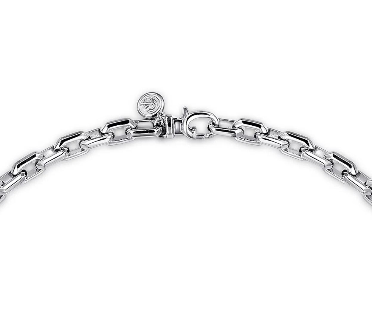 22 Inch 925 Sterling Silver Solid Faceted Men's Link Chain Necklace | Gabriel & Co. Men's | Luby 