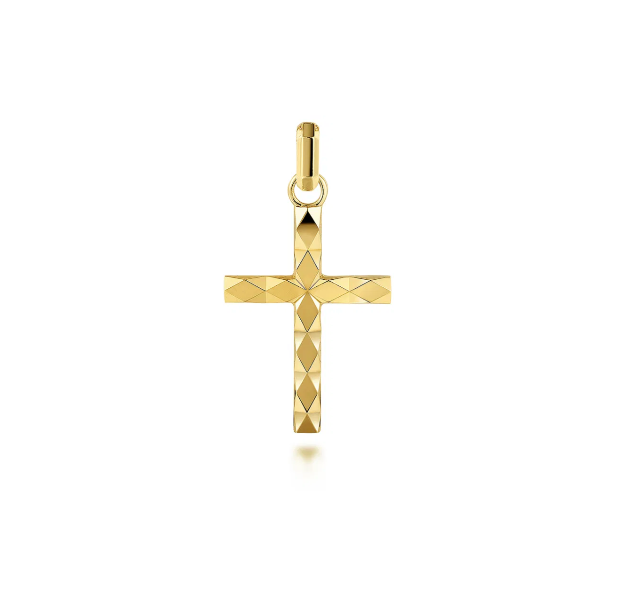 14K Yellow Gold Faceted Cross Pendant | Gabriel & Co. Men's | Luby 