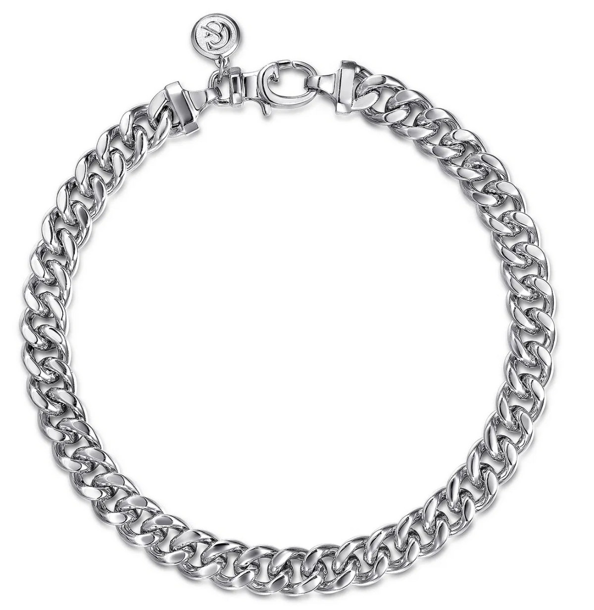 7 MM 925 Sterling Silver Solid Mens Cuban Link Chain with Diamond Cut Bracelet | Gabriel & Co. Men's | Luby 