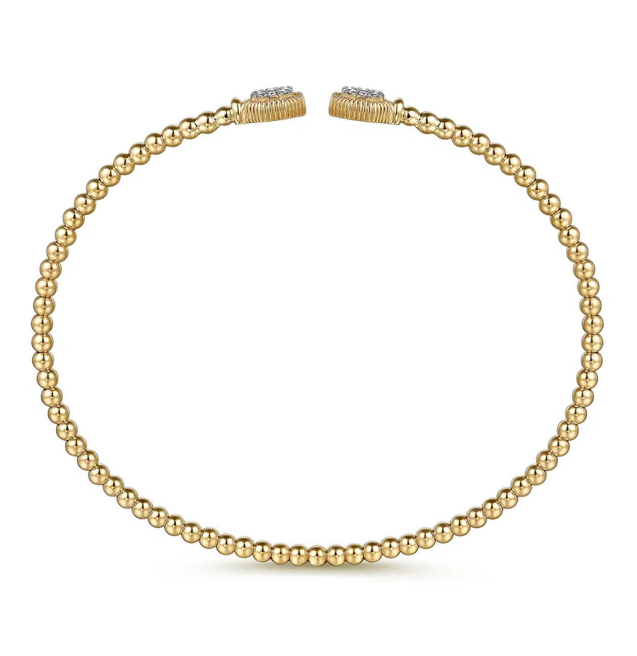 14K Yellow Gold Bujukan Diamond Hexagon Split Bangle | Gabriel & Co. | Luby 