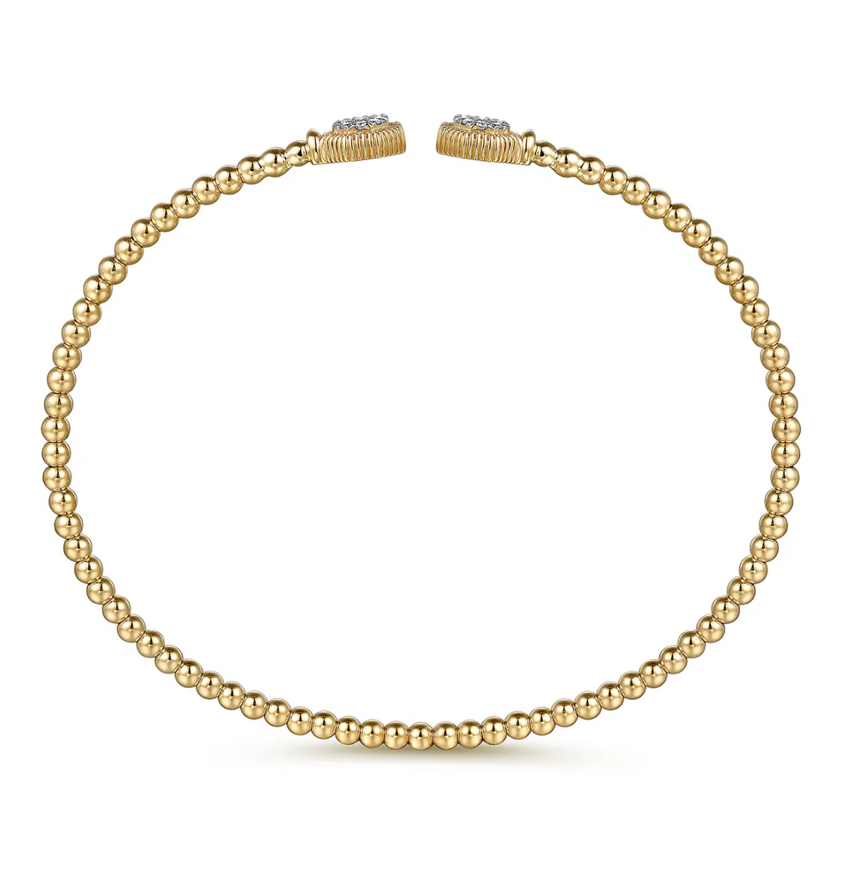 14K Yellow Gold Bujukan Diamond Hexagon Split Bangle | Gabriel & Co. | Luby 