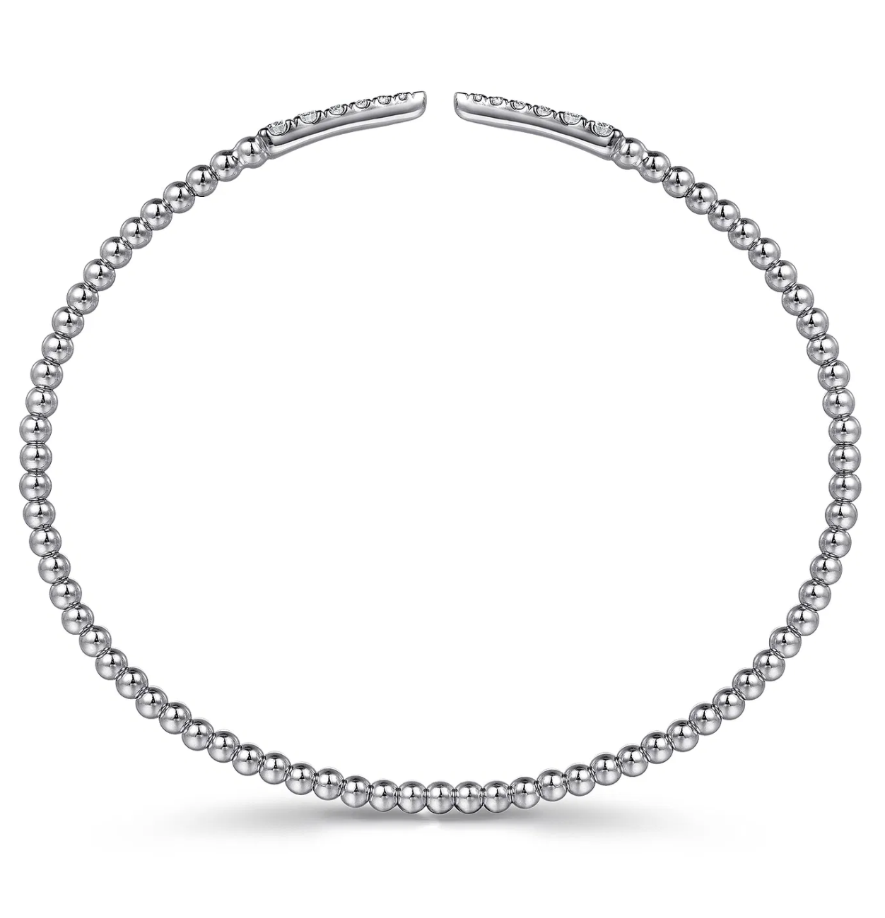 14K White Gold Bujukan Diamond Spikes Split Bangle