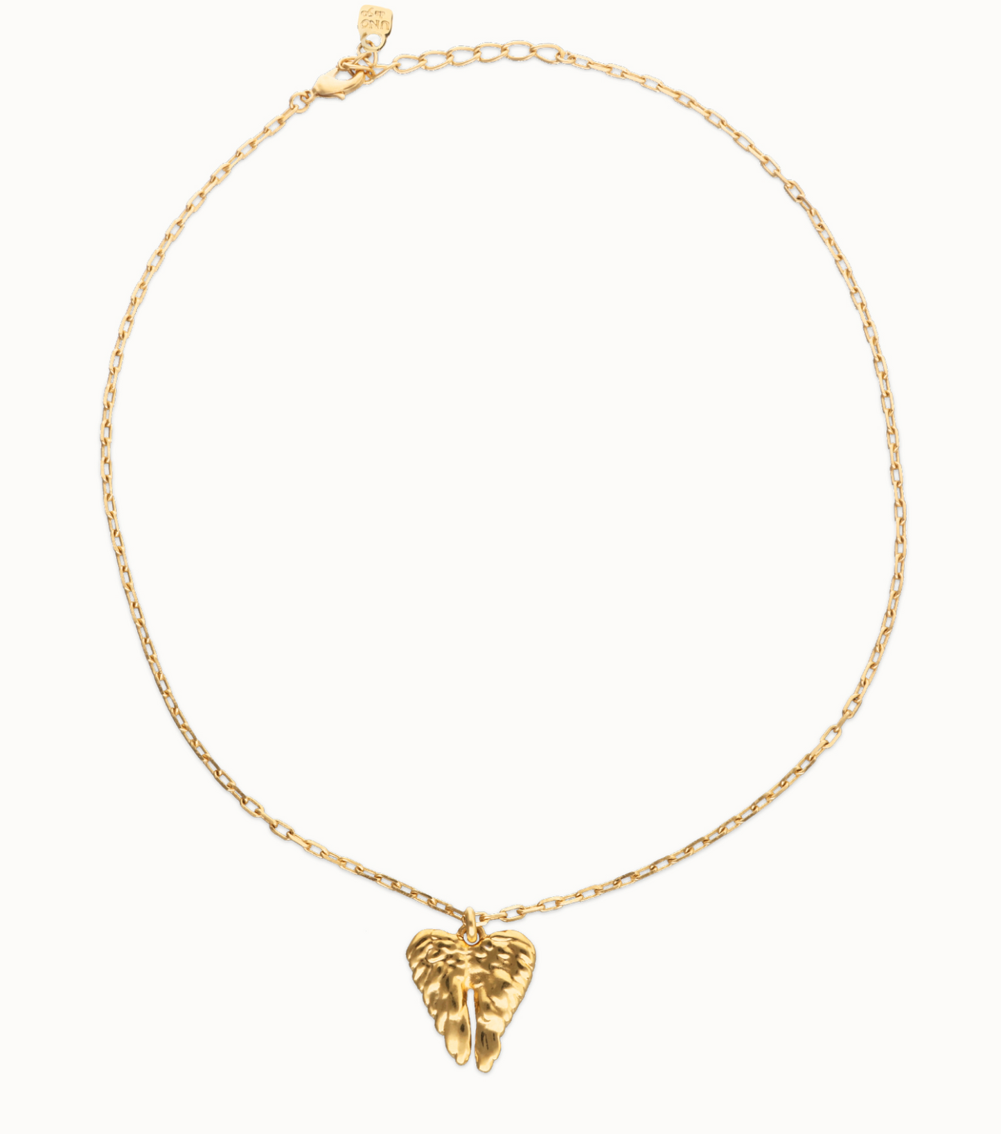 Short necklace with wing detail 18K Gold Plated