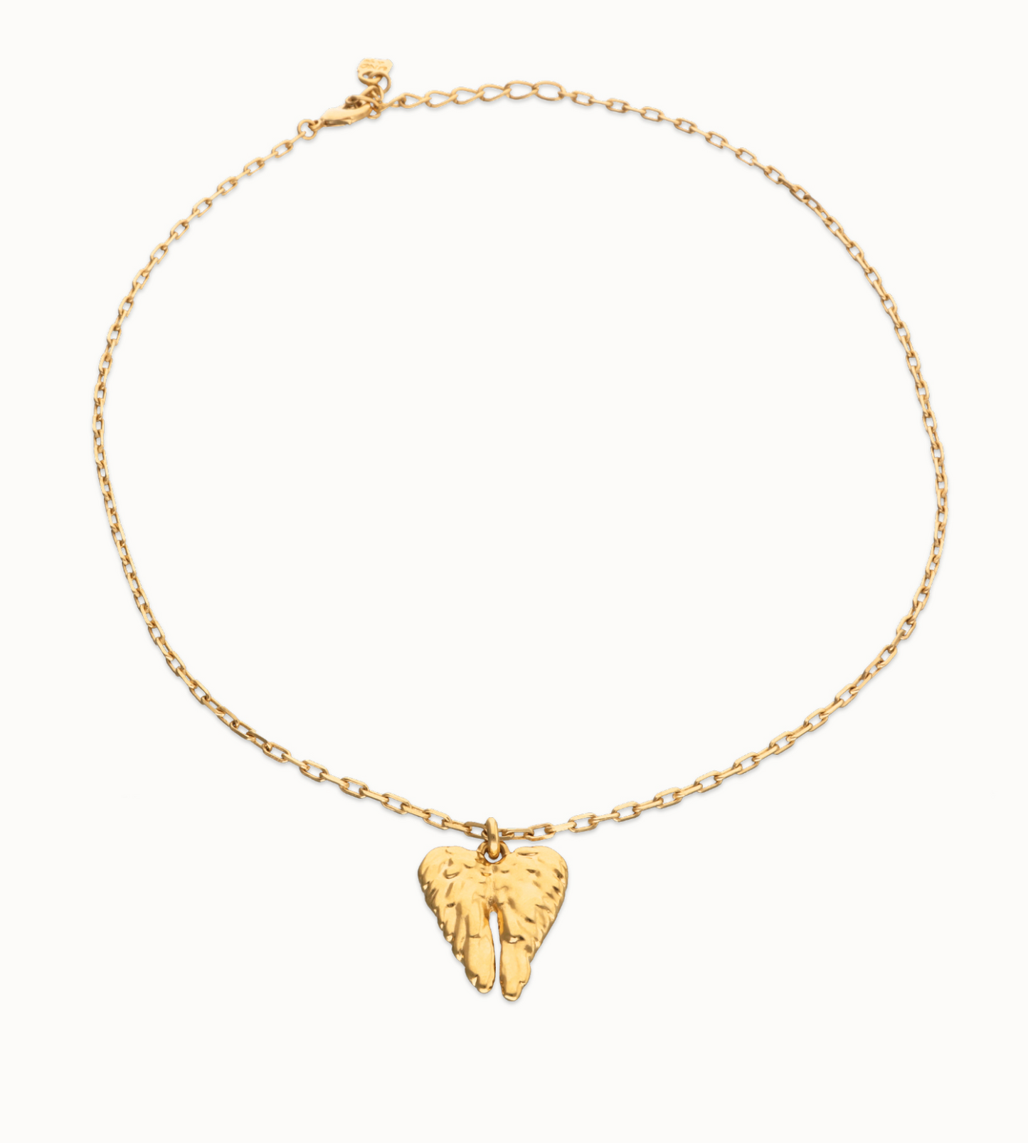 Short necklace with wing detail 18K Gold Plated