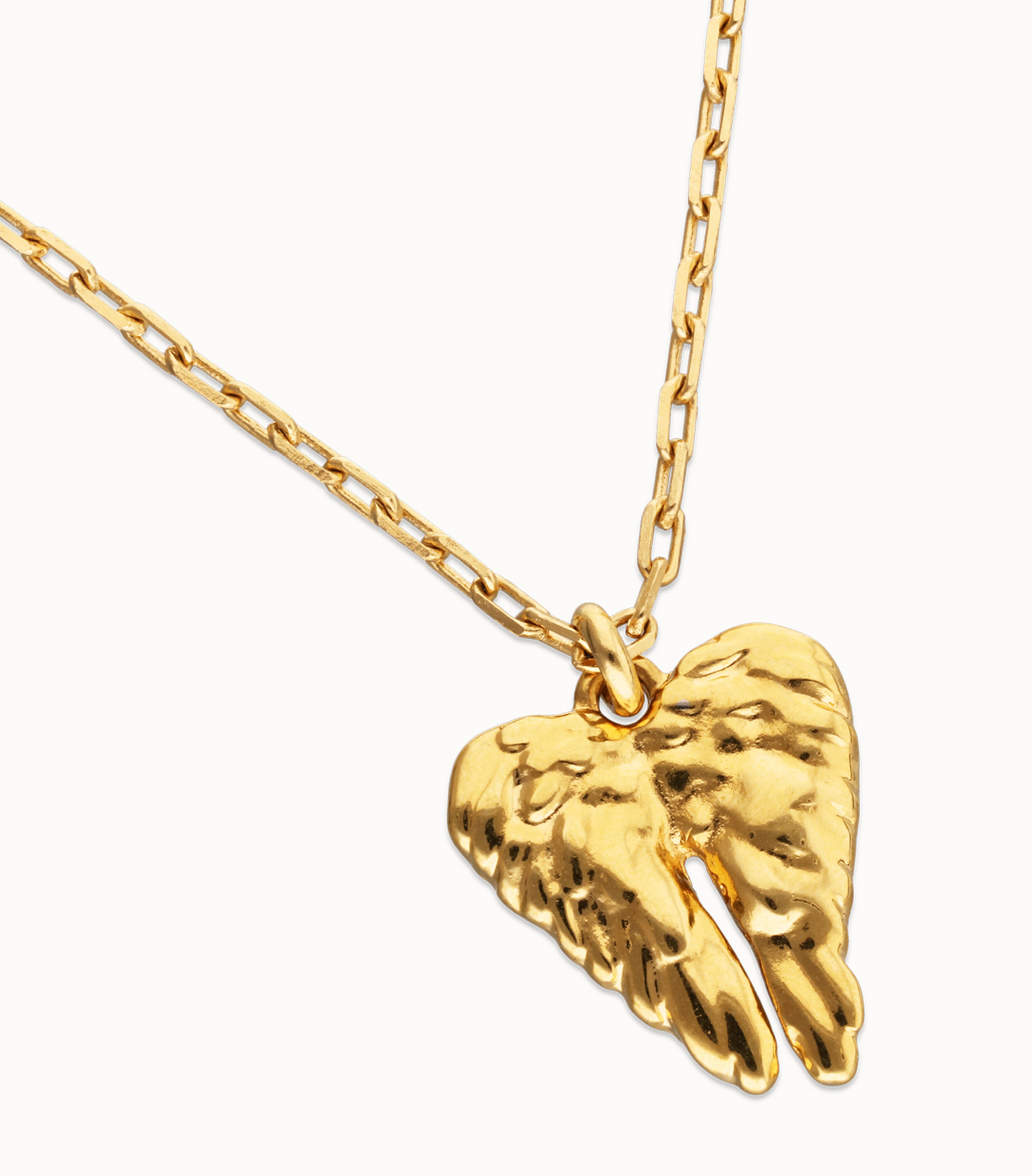 Short necklace with wing detail 18K Gold Plated