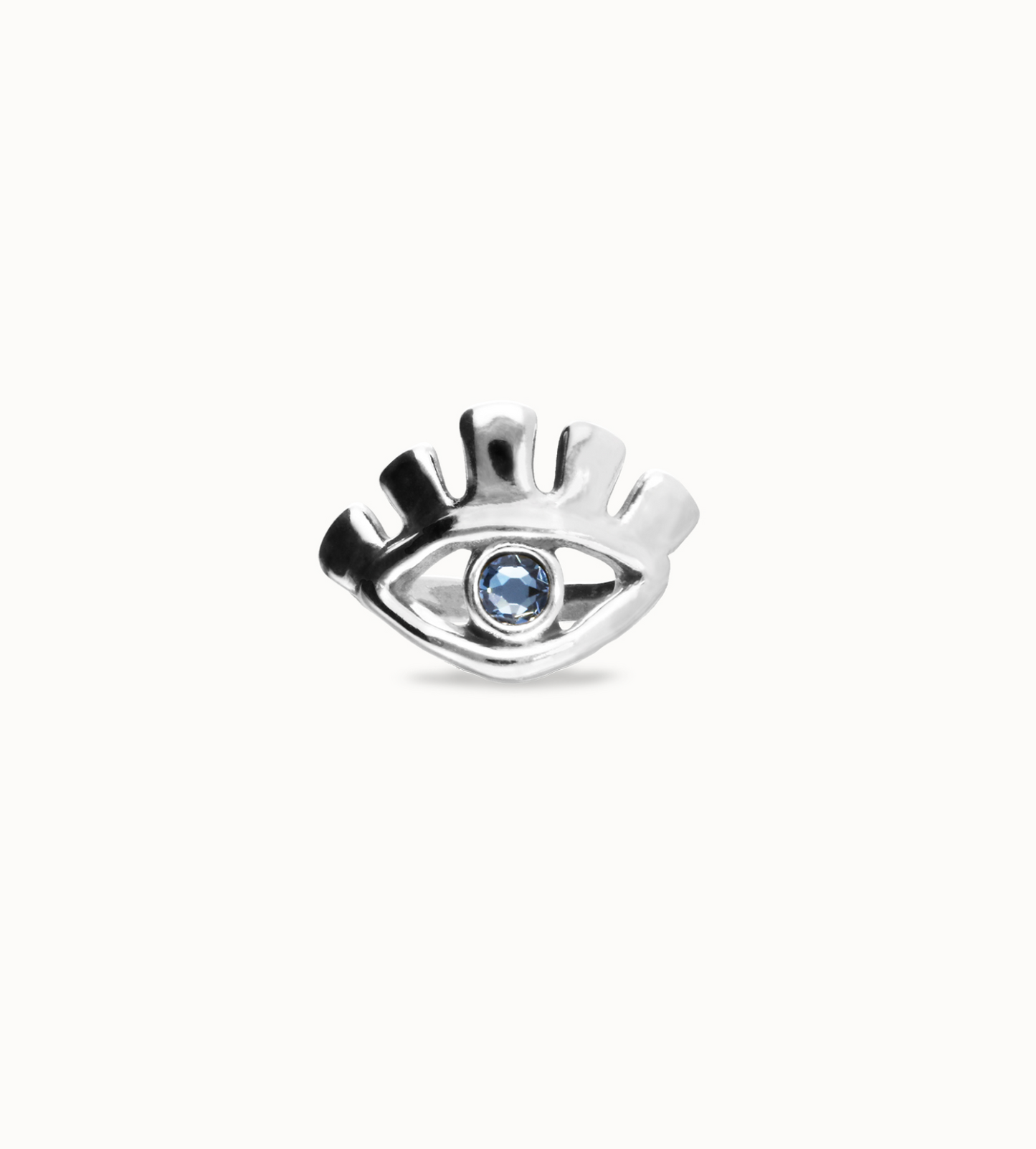 Eye-shaped ring with faceted blue crystal | Uno de 50 | Luby 