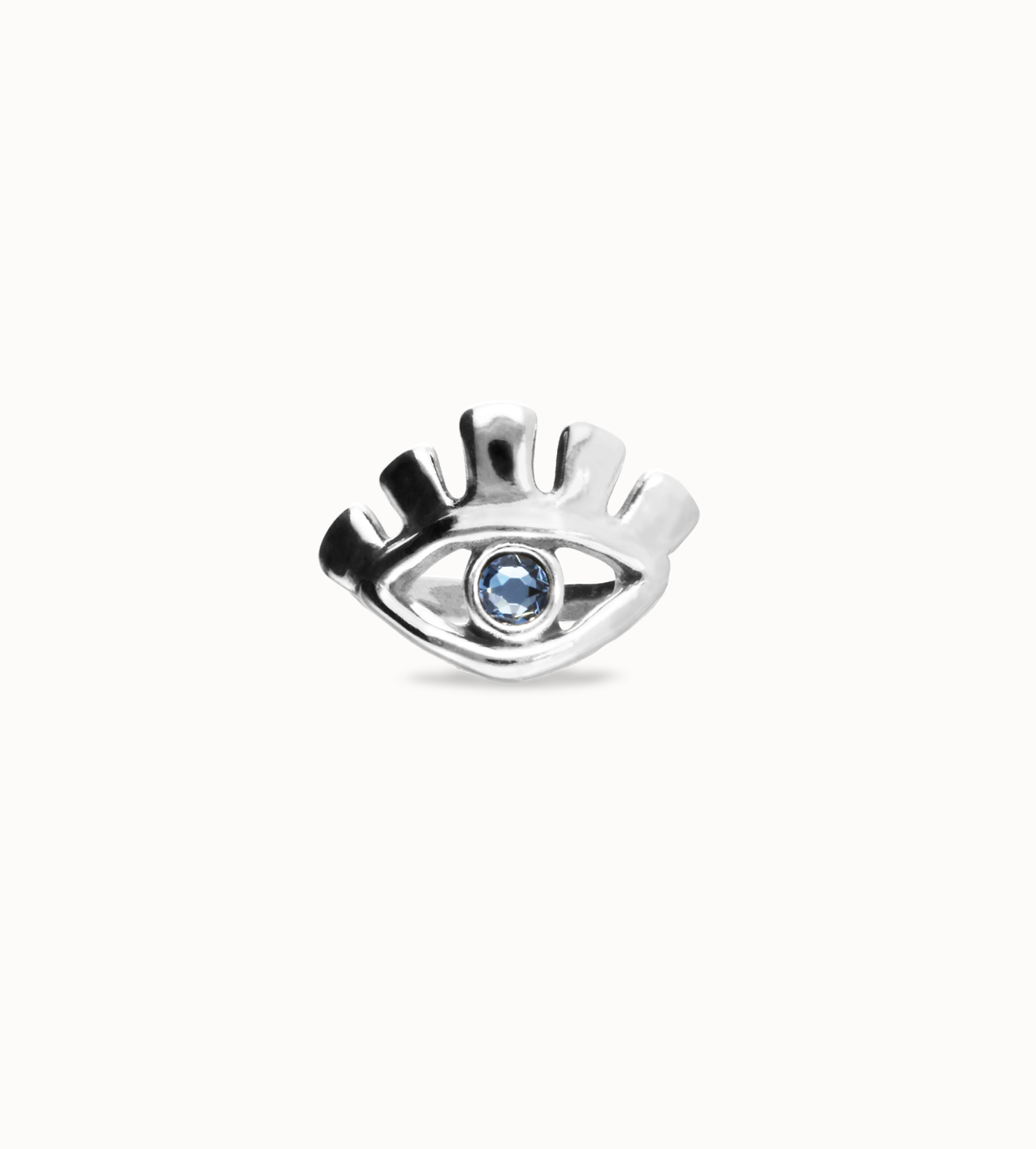 Eye-shaped ring with faceted blue crystal | Uno de 50 | Luby 