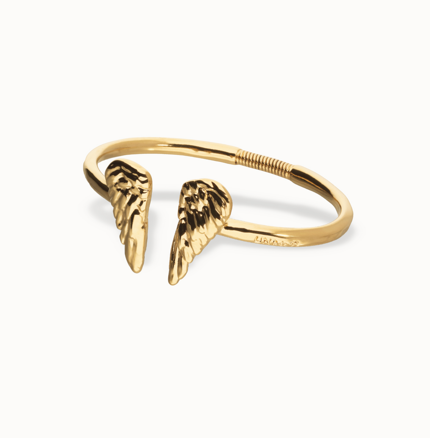 Cuff bracelet with wing detail 14K Gold Plated