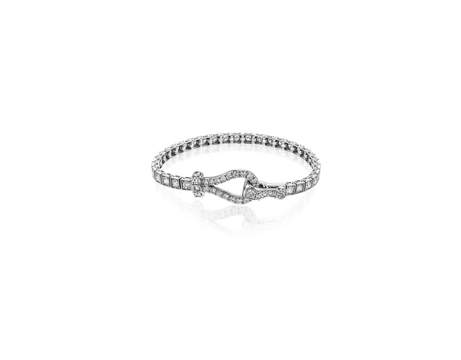 BUCKLE BRACELET IN 18K GOLD WITH DIAMONDS