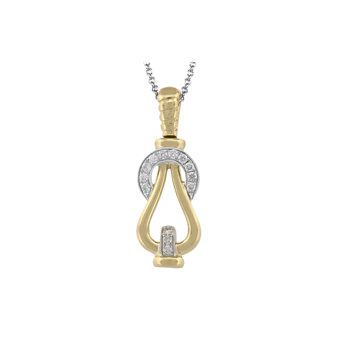 BUCKLE PENDANT IN 18K GOLD WITH DIAMONDS