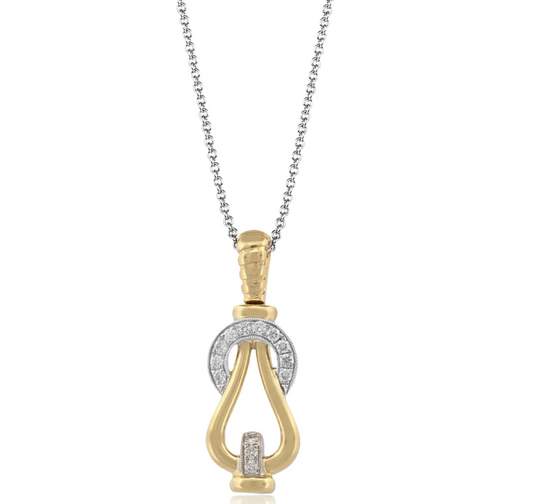 BUCKLE PENDANT IN 18K GOLD WITH DIAMONDS