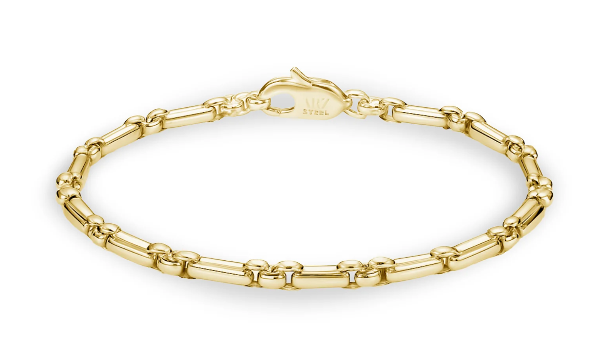 Round Box Link Figaro Bracelet