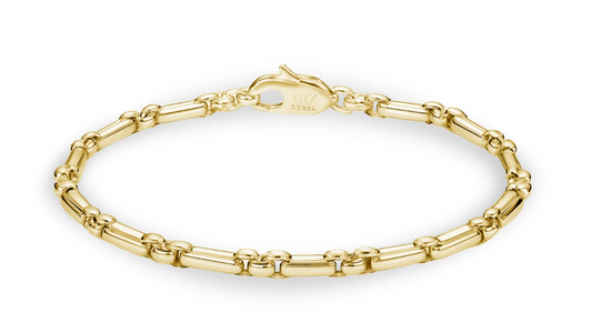 Round Box Link Figaro Bracelet