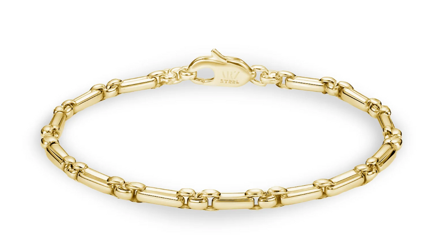 Round Box Link Figaro Bracelet