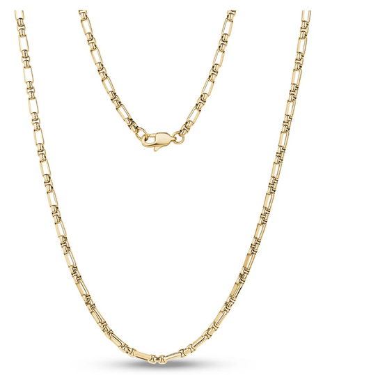 Round Box Link Figaro Necklace