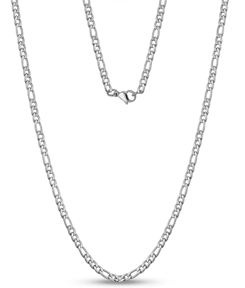 3.5 mm Stainless Steel Figaro Necklace