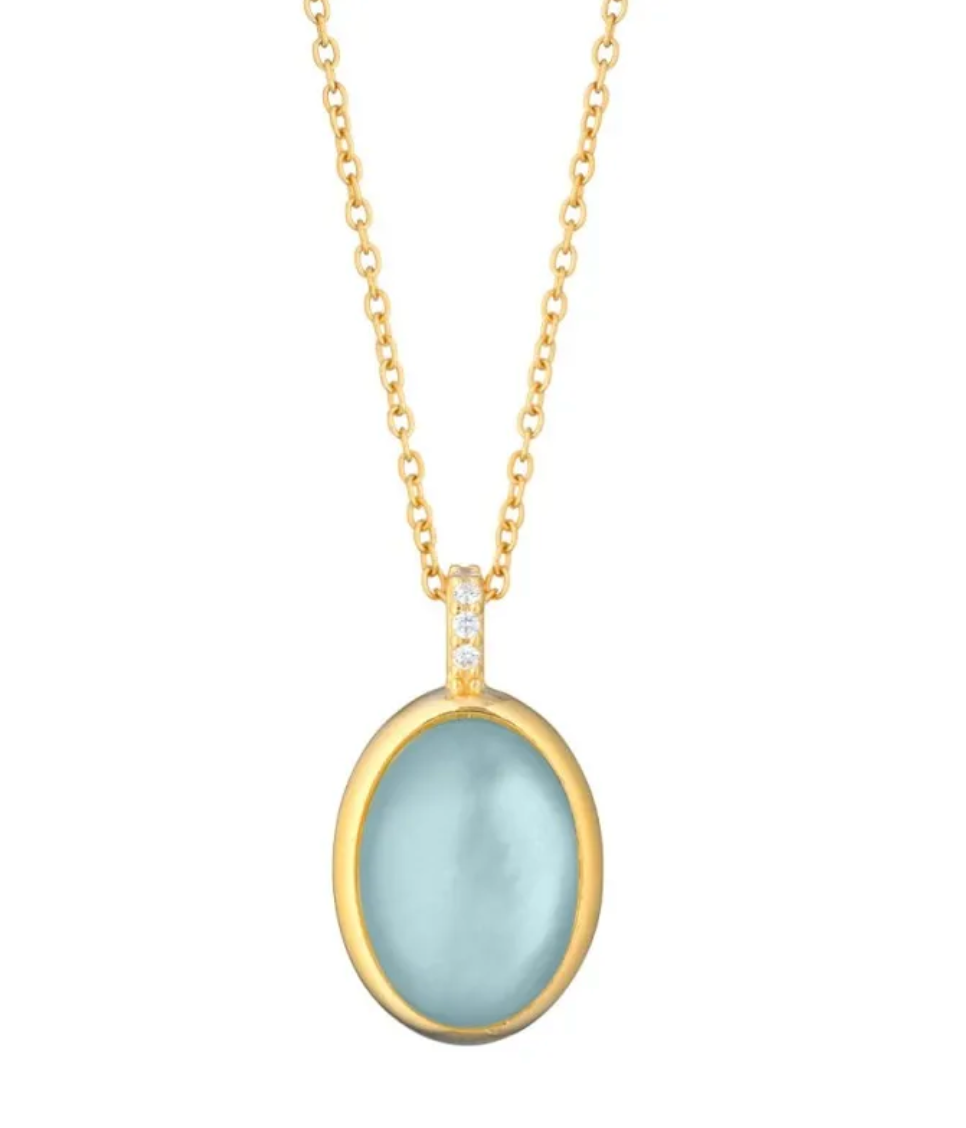 Marcello Pane Necklace Baby Blue Stone