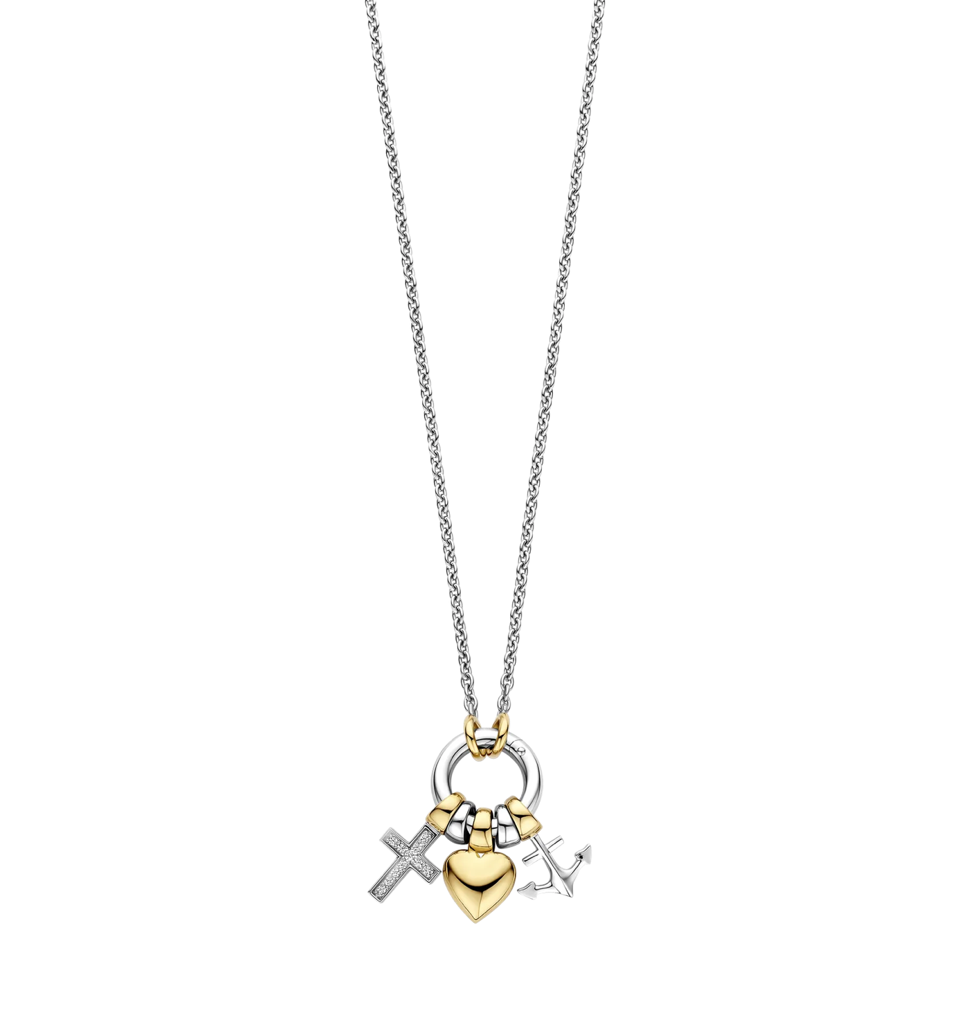 Ti Sento Three Meaningful Charms Necklace