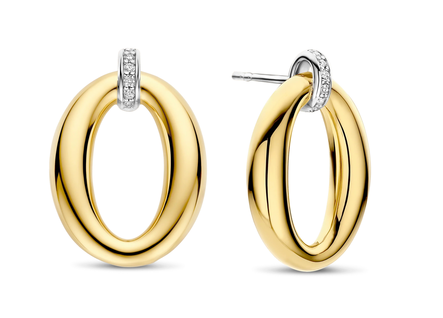TI SENTO Gold-Plated Silver Oval Earrings