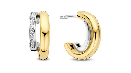 Sculptural Contrast Ti Sento Earrings