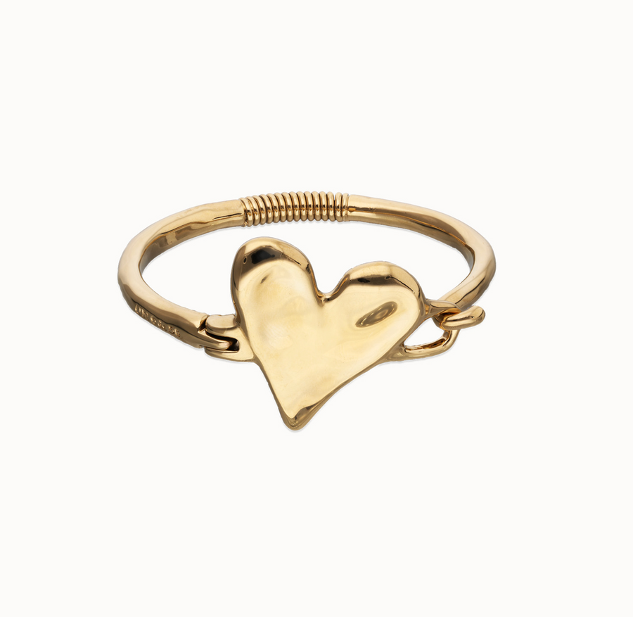 Bangle bracelet with heart detail