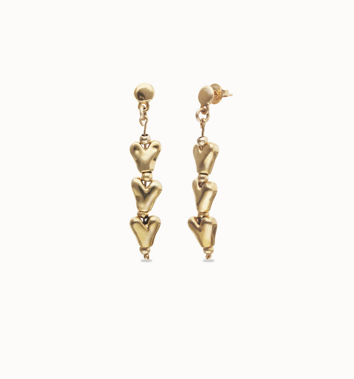 Drop earrings with chained hearts | Uno de 50 | Luby 