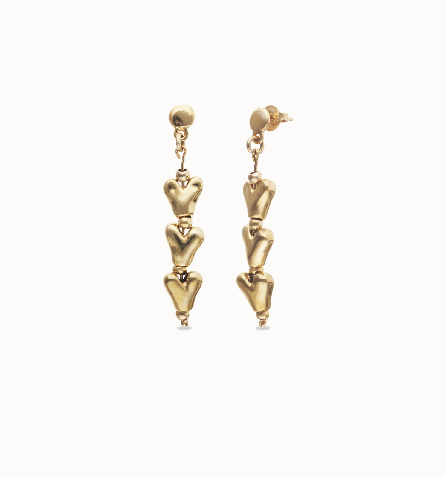 Drop earrings with chained hearts | Uno de 50 | Luby 