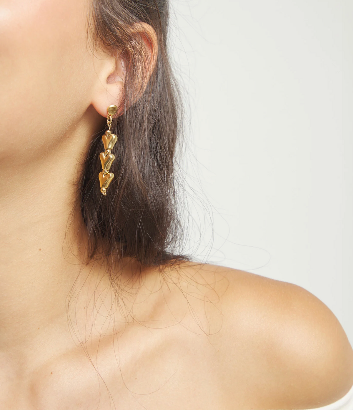 Drop earrings with chained hearts | Uno de 50 | Luby 