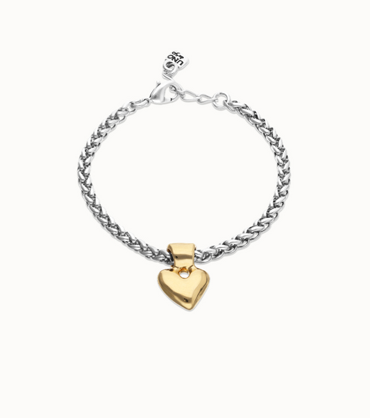 Chain bracelet with small heart detail | Uno de 50 | Luby 