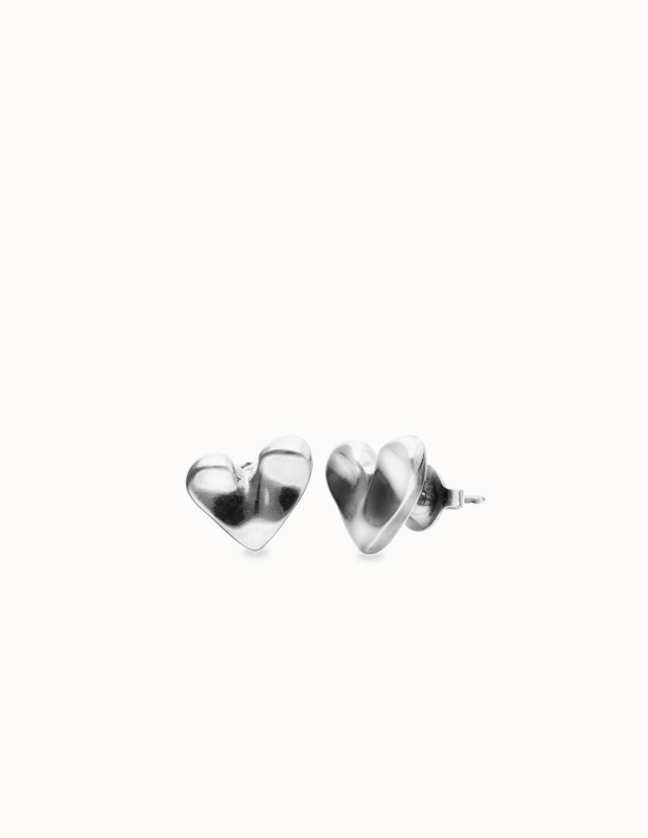 Heart piercing stud earrings