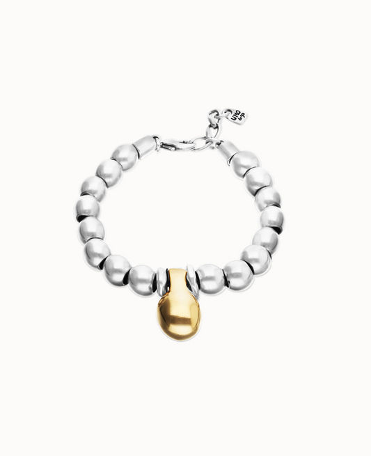 Beaded bracelet in a two-tone finish | Uno de 50 | Luby 