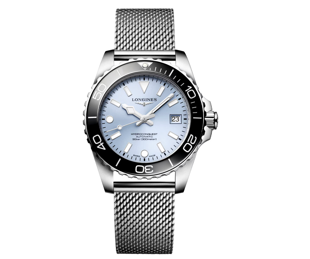 Longines HydroConquest Watch 39mm with Frosty Blue Dial | Longines | Luby 