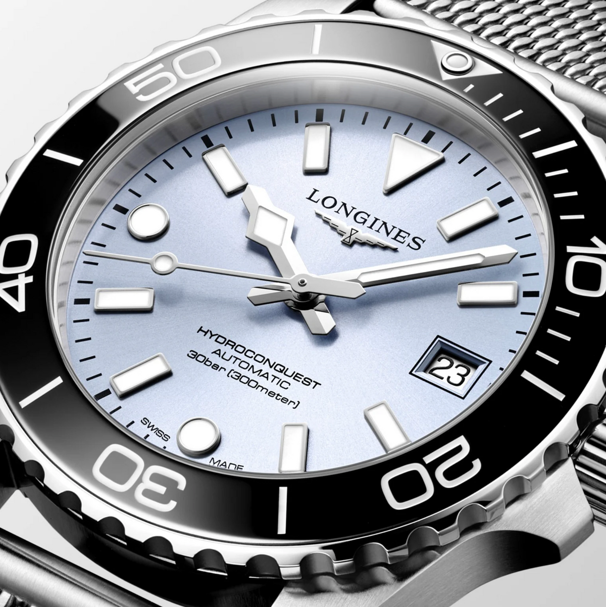 Longines HydroConquest Watch 39mm with Frosty Blue Dial | Longines | Luby 