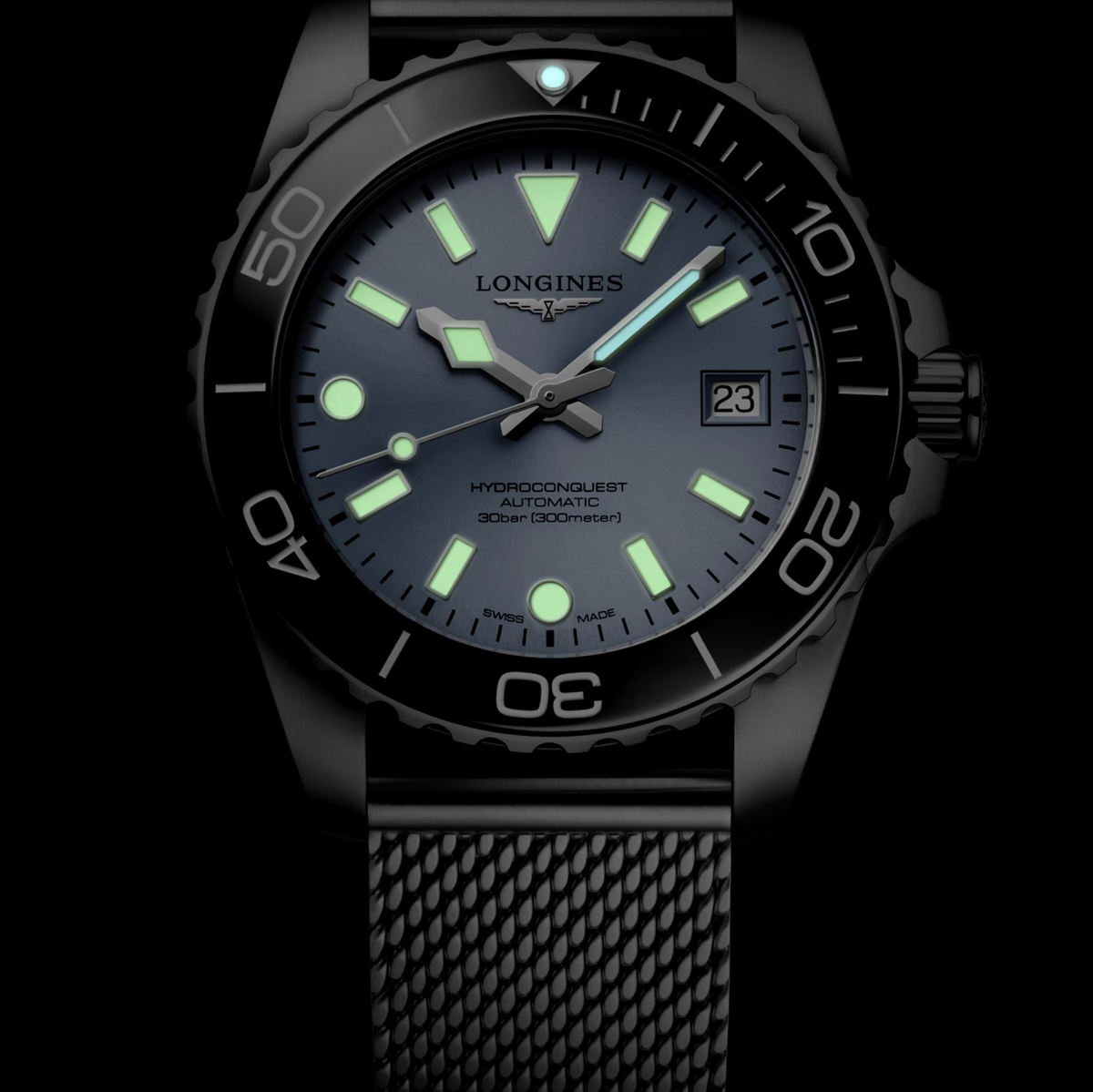 Longines HydroConquest Watch 39mm with Frosty Blue Dial | Longines | Luby 