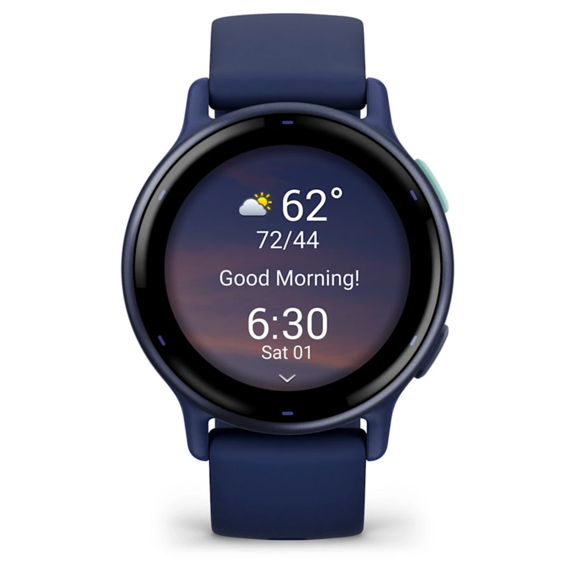 Vívoactive® 5 Metallic Navy Aluminum Bezel with Navy Case and Silicone Band