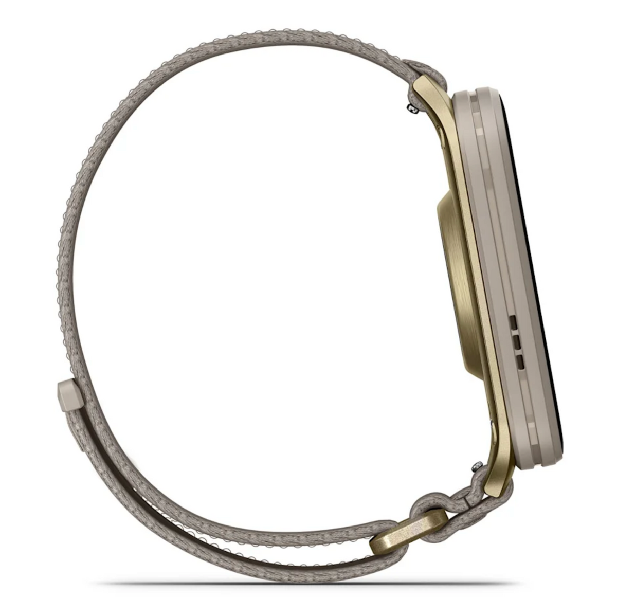 Venu® X1 Soft Gold with Titanium Caseback and French Gray Nylon Band