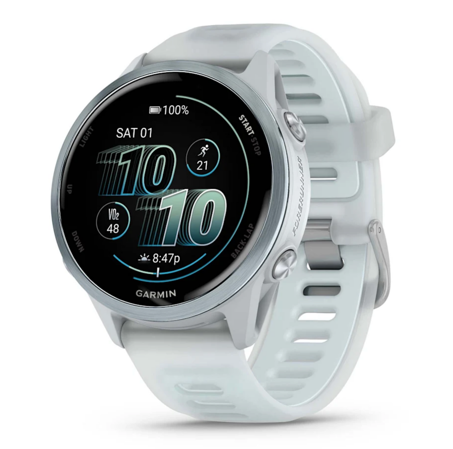 Forerunner® 570 - 42mm Cloud Blue Aluminum with Translucent Whitestone/Cloud Blue Band