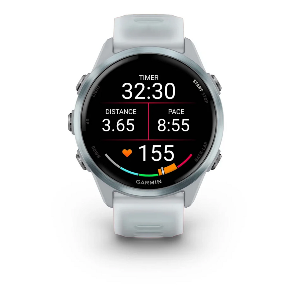 Forerunner® 570 - 42mm Cloud Blue Aluminum with Translucent Whitestone/Cloud Blue Band | Garmin | Luby 